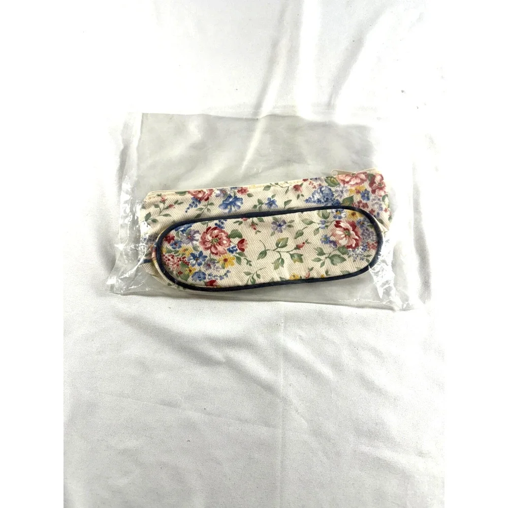 2002 Longaberger Small Oval Cosmetics Bag Spring Floral 80439 New